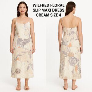 Wilfred Aritzia Cream Sheath Maxi Dress Sleeveless Size 4